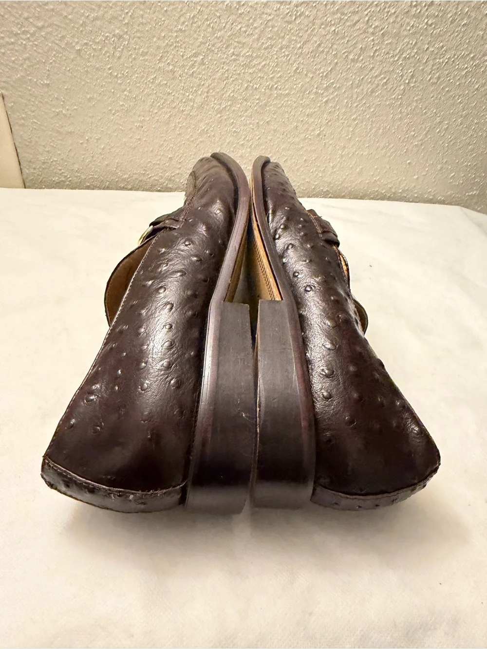 Giorgio Brutini Dark Brown Croc-Embossed snake Leather Bit Loafers,pre-owned